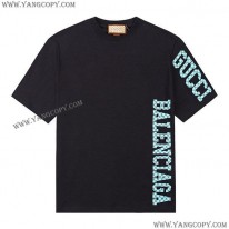 グッチ コピー バレンシアガ ロゴ ブラック Tシャツ guv35751
