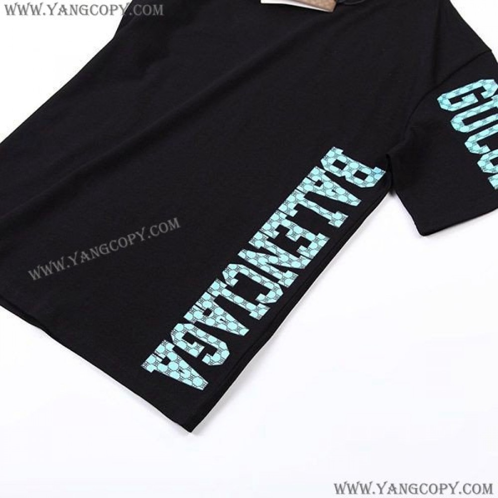 グッチ コピー バレンシアガ ロゴ ブラック Tシャツ guv35751
