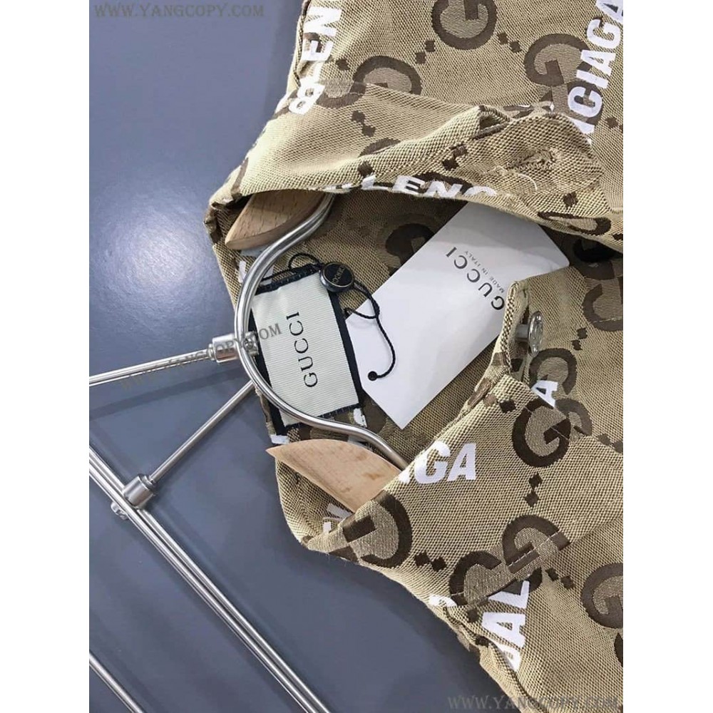 グッチ スーパーコピー バレンシアガ シャツ ホワイト バレンシアガ プリント入り ブラウンナイロン guz94539