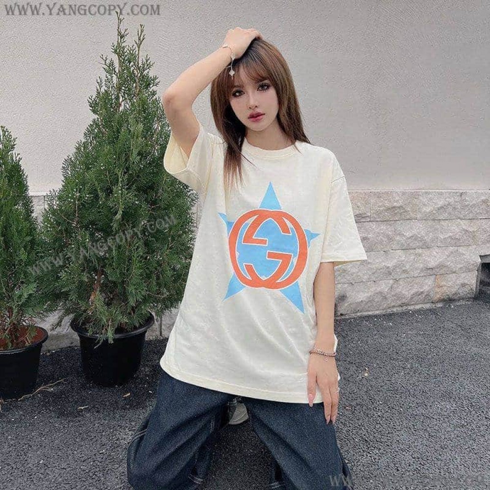 グッチ 偽物 ロゴ コットン Tシャツ gua31499