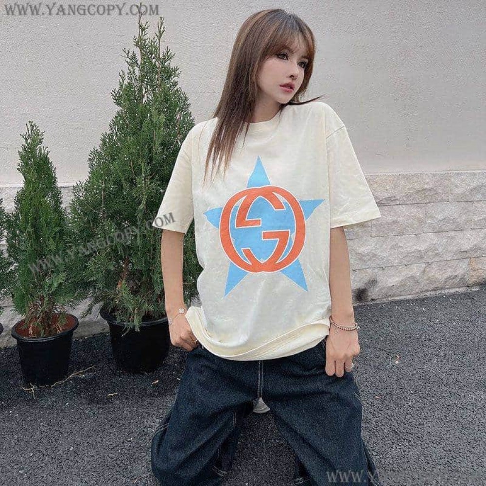 グッチ 偽物 ロゴ コットン Tシャツ gua31499