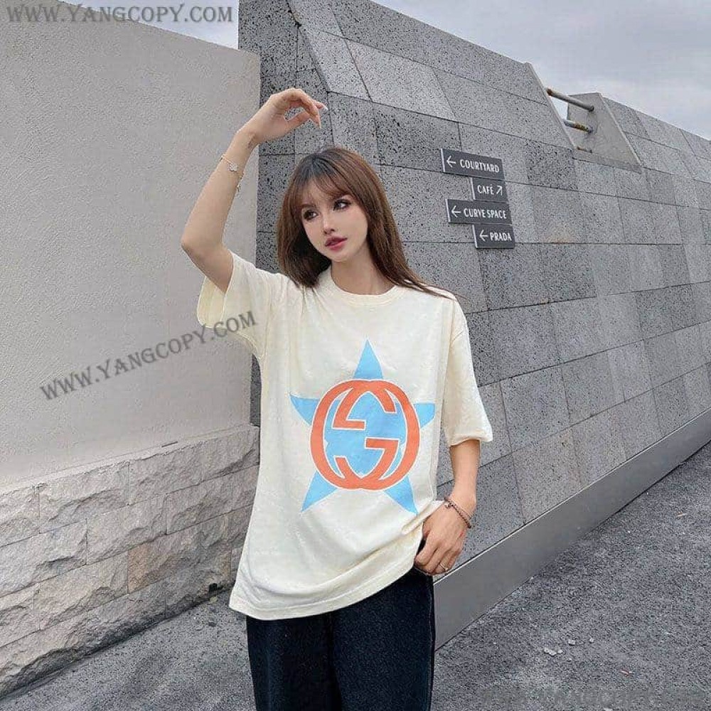 グッチ 偽物 ロゴ コットン Tシャツ gua31499