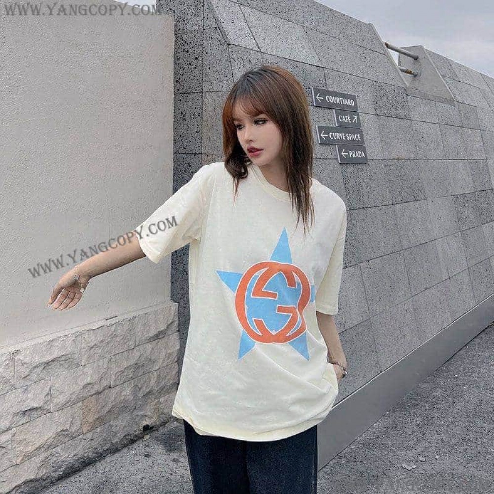 グッチ 偽物 ロゴ コットン Tシャツ gua31499