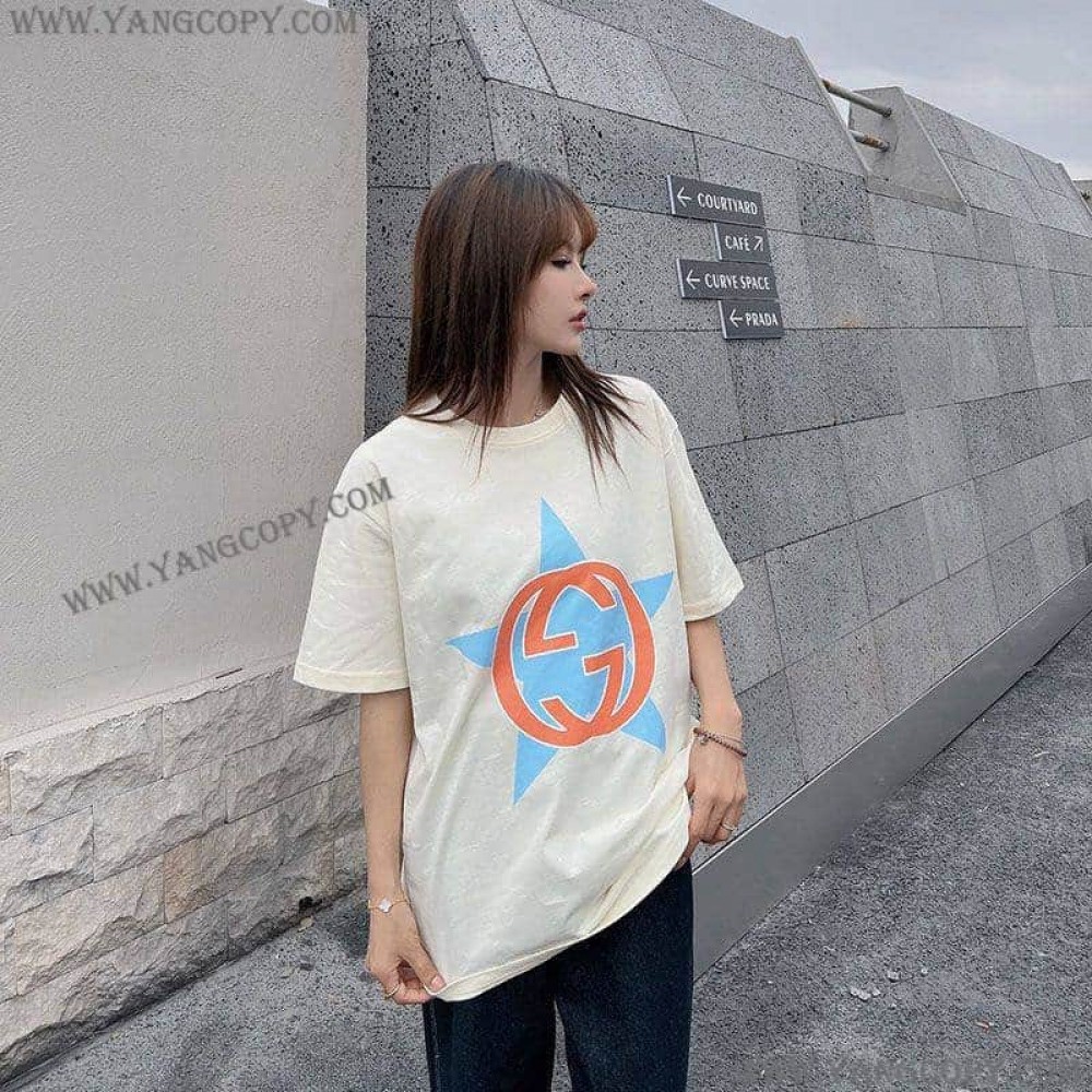 グッチ 偽物 ロゴ コットン Tシャツ gua31499