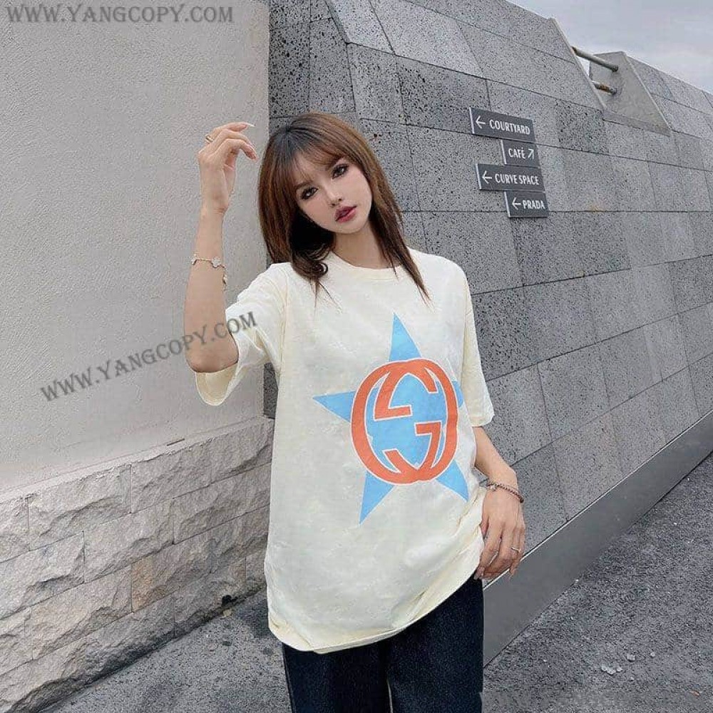 グッチ 偽物 ロゴ コットン Tシャツ gua31499