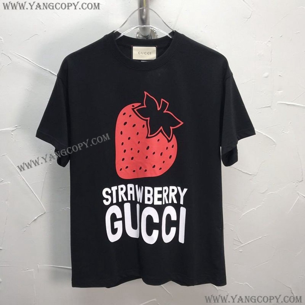 グッチ スーパーコピー STRAWBERRY コットンTシャツ すぐ届く guh62789