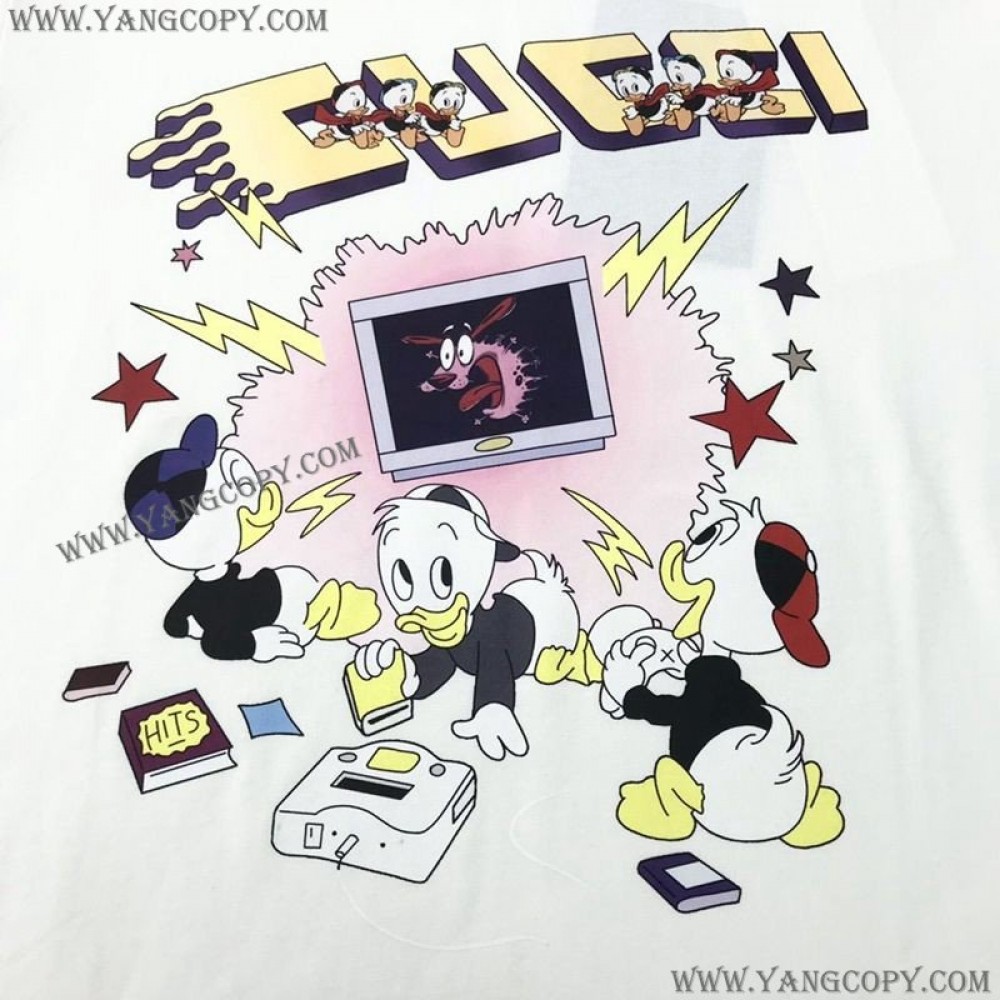 Disney x グッチ コピー コラボ・ドナルドイラストTシャツ♪ guv00523
