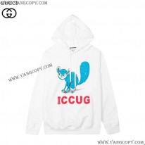 グッチ スーパーコピー フレイヤ ハルタス “ICCUG” プリント パーカー gue56002