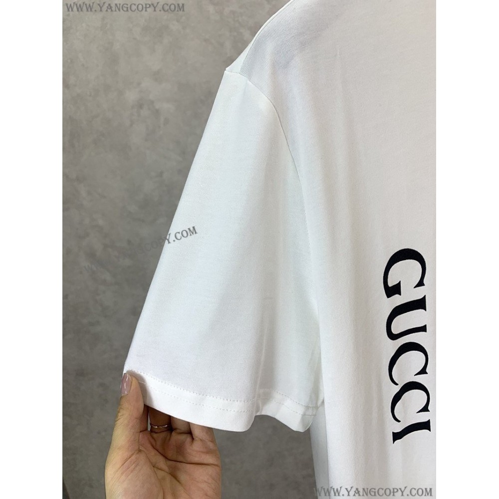 グッチ スーパーコピー コットン Tシャツ 半袖 ロゴ guv10858