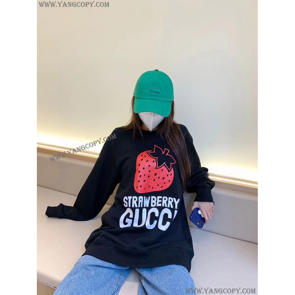 グッチ スーパーコピー 21AW STRAWBERRY ロゴ キラキラ スウェット gut54976