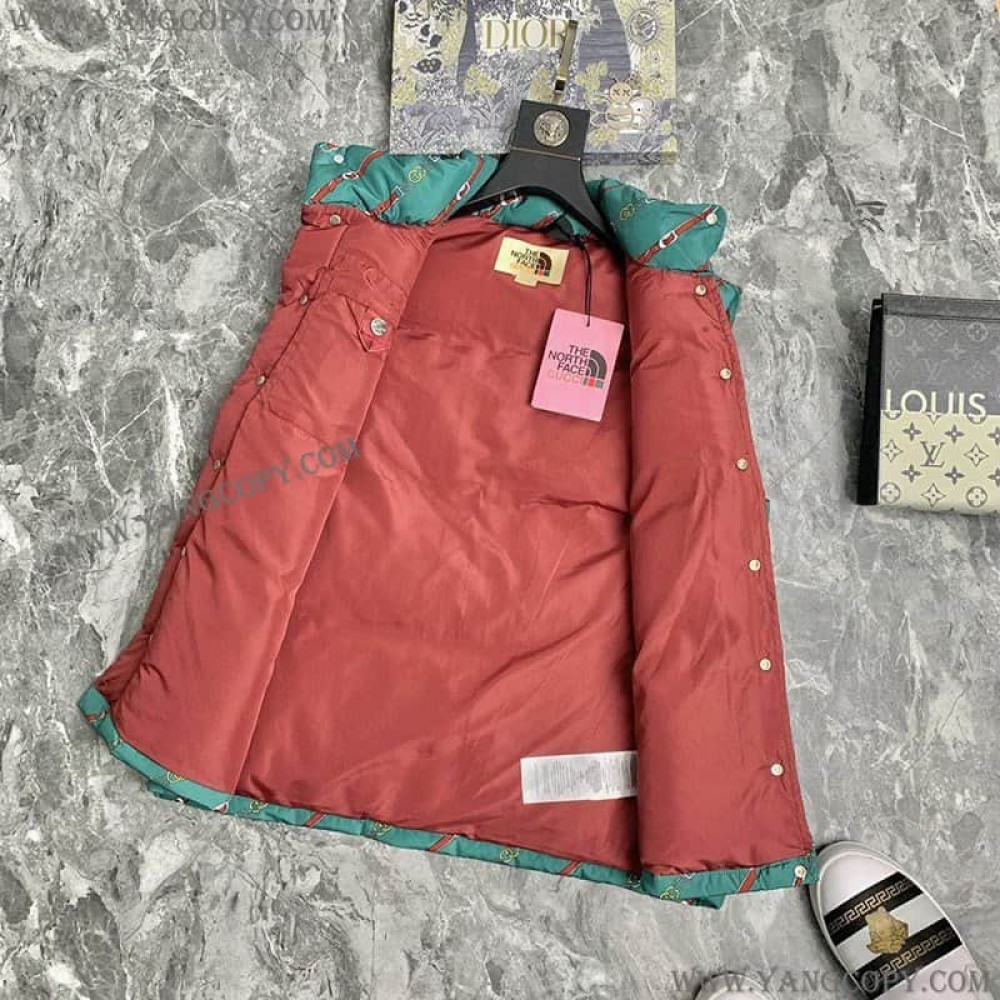 グッチ 偽物 ×ノースフェイス モノグラム ダウン ベスト Noy87428