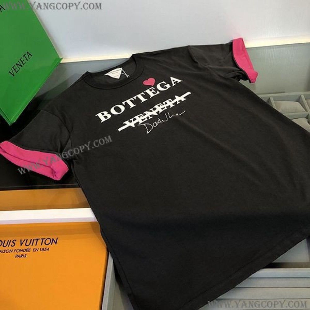 ボッテガ ヴェネタ 偽物 コントラスト ステッチ Tシャツ bos35019