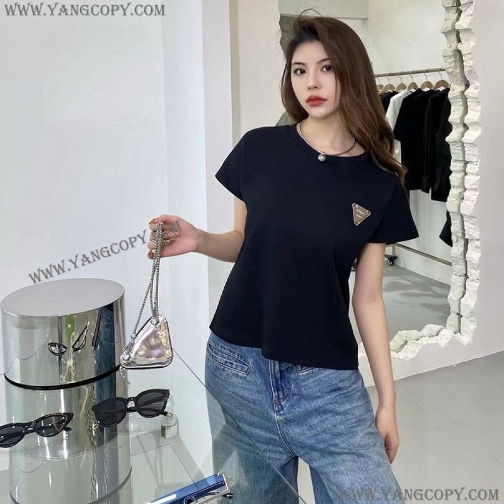 ボッテガ ヴェネタ スーパーコピー Tシャツ コットンジャージー ブラック boc25695