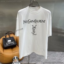 サンローラン スーパーコピー リバースロゴ 半袖Tシャツ Sax51589