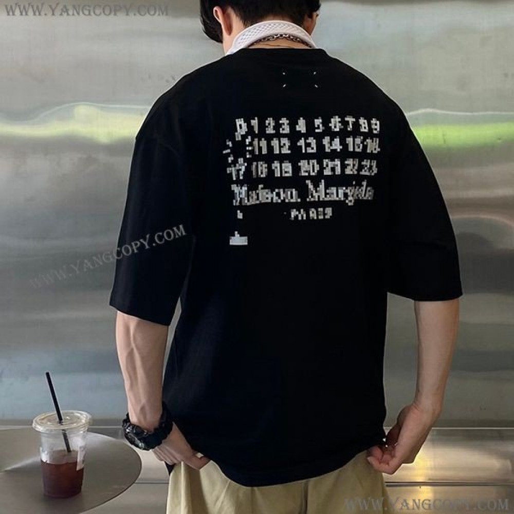 メゾンマルジェラ スーパーコピー Tシャツ 激安 ブラック Mag32735