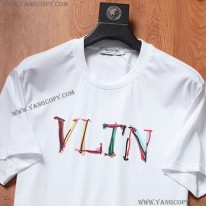 ヴァレンティノ スーパーコピー Tシャツ パロディ VLTN コットンロゴ Tシャツ Vuk85200