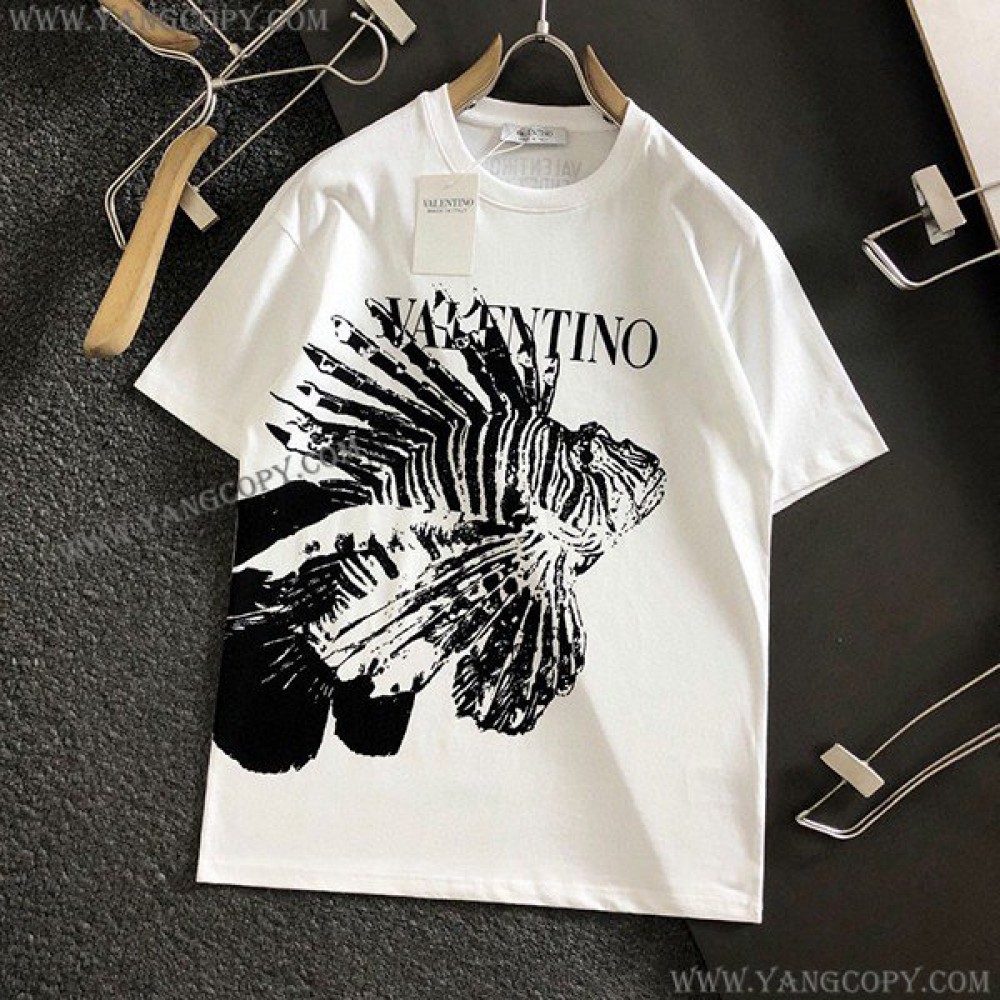 ヴァレンティノ スーパーコピー VLTNロゴ コットンパッチワーク Tシャツ Vum74067