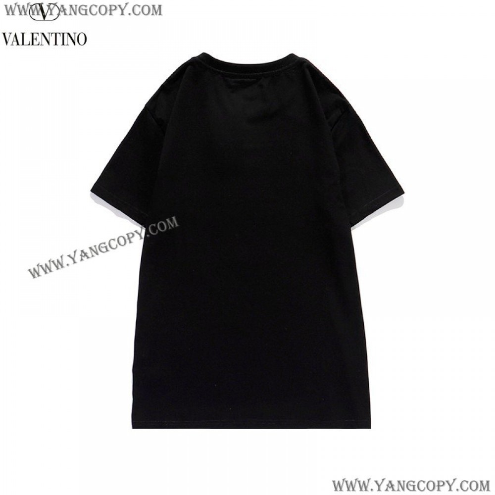 ヴァレンティノ コピー Tシャツ VLTN コットンロゴ Tシャツ 2色 Vua65573