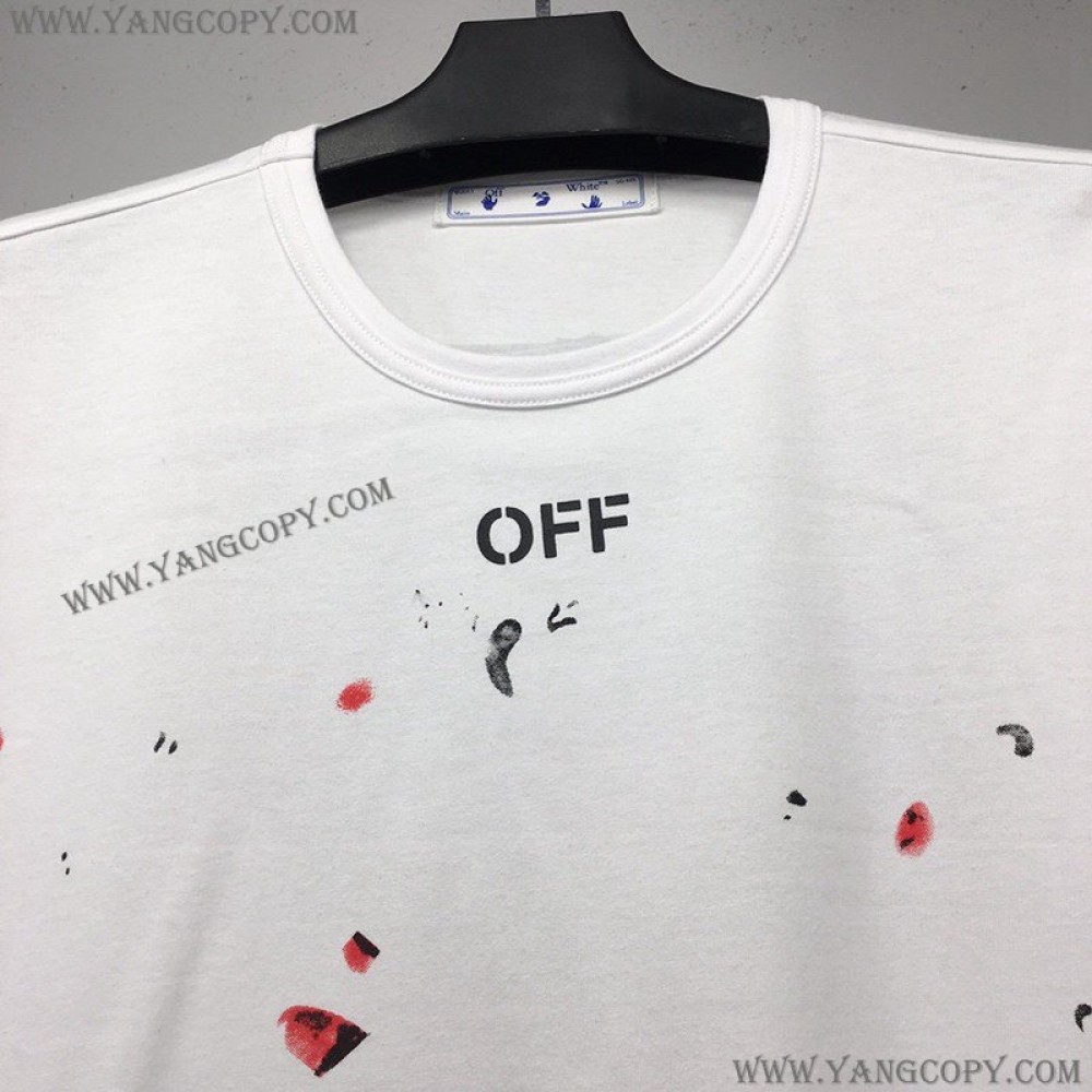 オフホワイト コピー Tシャツ スプレー カラバッジョ スリムフィット off22653