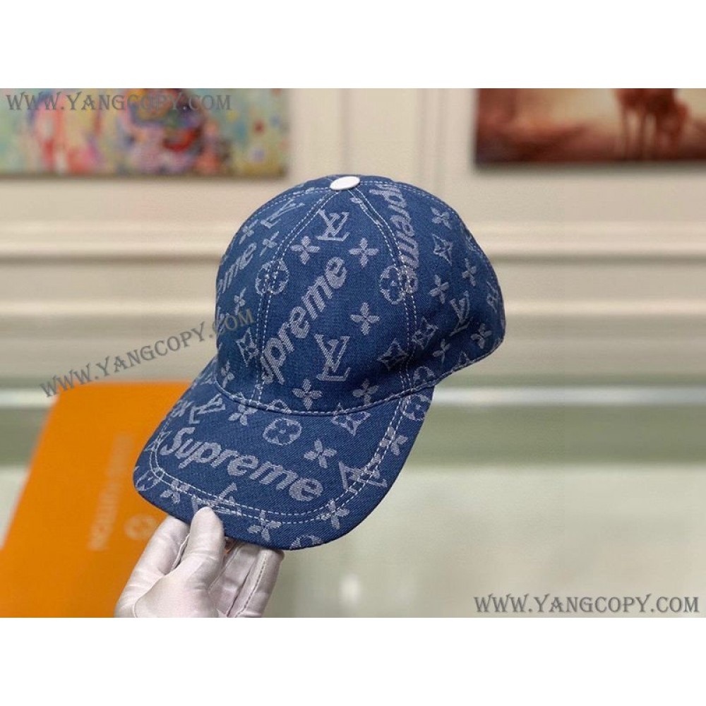 ルイヴィトン コピー ×シュプリーム キャップ Perforated Camp Cap navy 2色 vub13408