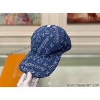 ルイヴィトン コピー ×シュプリーム キャップ Perforated Camp Cap navy 2色 vub13408