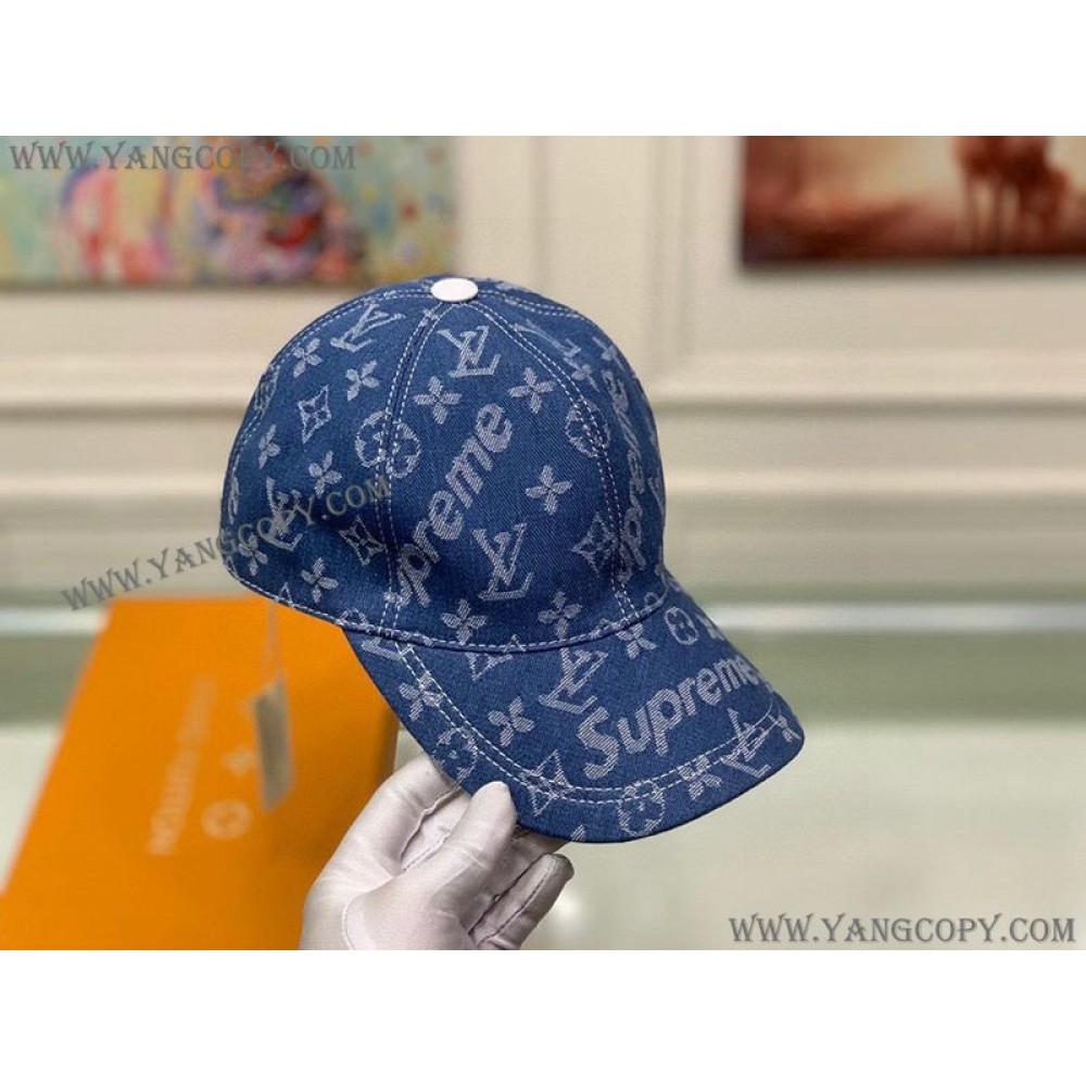 ルイヴィトン コピー ×シュプリーム キャップ Perforated Camp Cap navy 2色 vub13408