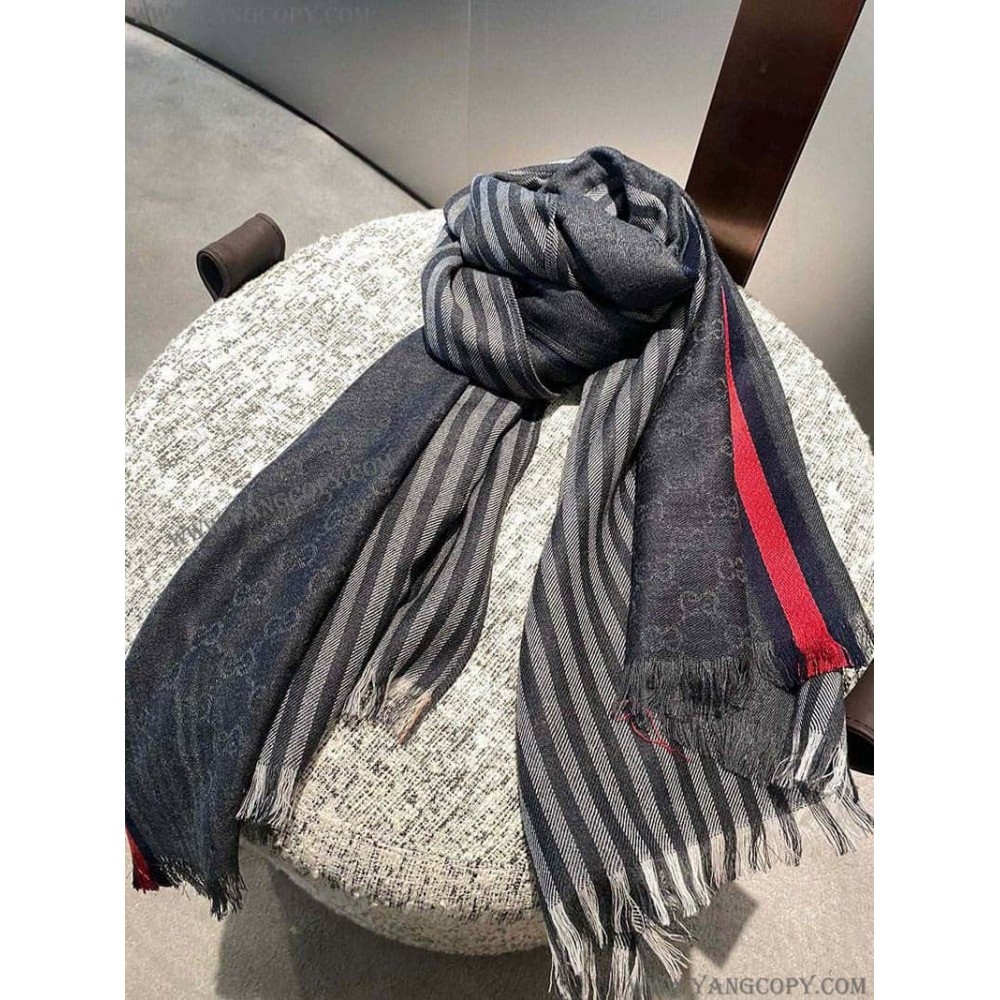 グッチ スーパーコピー グラフィックストライプ カシミヤスカーフ gul24512