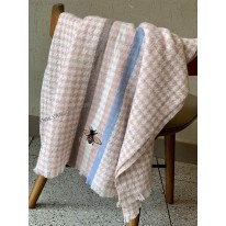 グッチ 偽物 男女OK!GGマーク チェックストライプ ウールマフラー gud74473