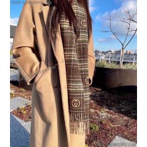 グッチ 偽物 チェック カシミヤ スカーフ gus90494