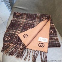 グッチ 偽物 チェック カシミヤ スカーフ gus90494