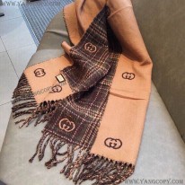グッチ 偽物 チェック カシミヤ スカーフ gus90494
