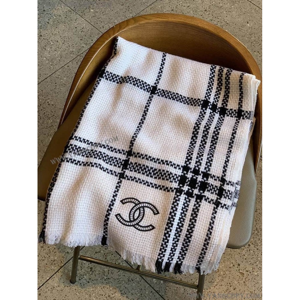 シャネル 偽物 ストール ウール シルク カシミヤ CC shw80199