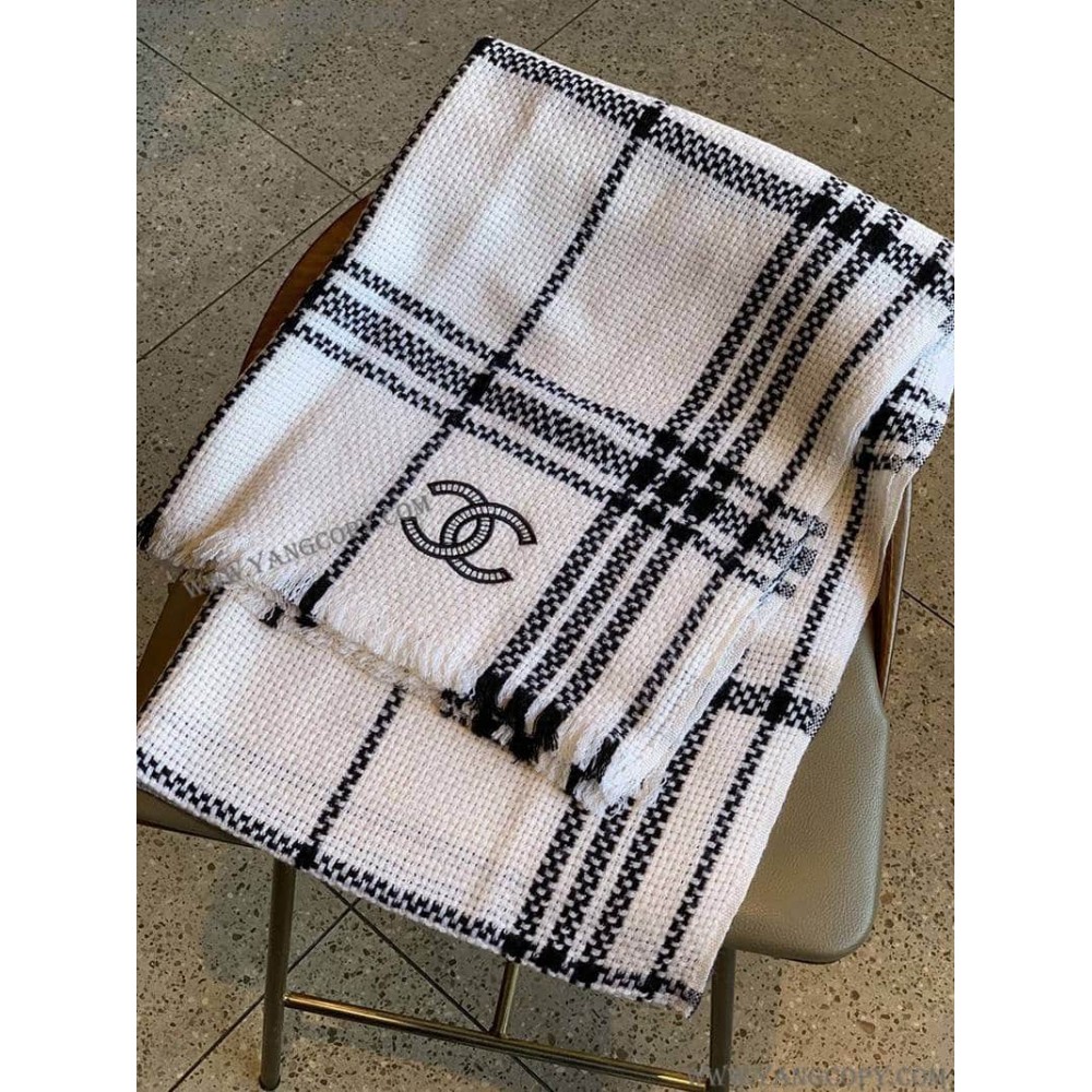 シャネル 偽物 ストール ウール シルク カシミヤ CC shw80199