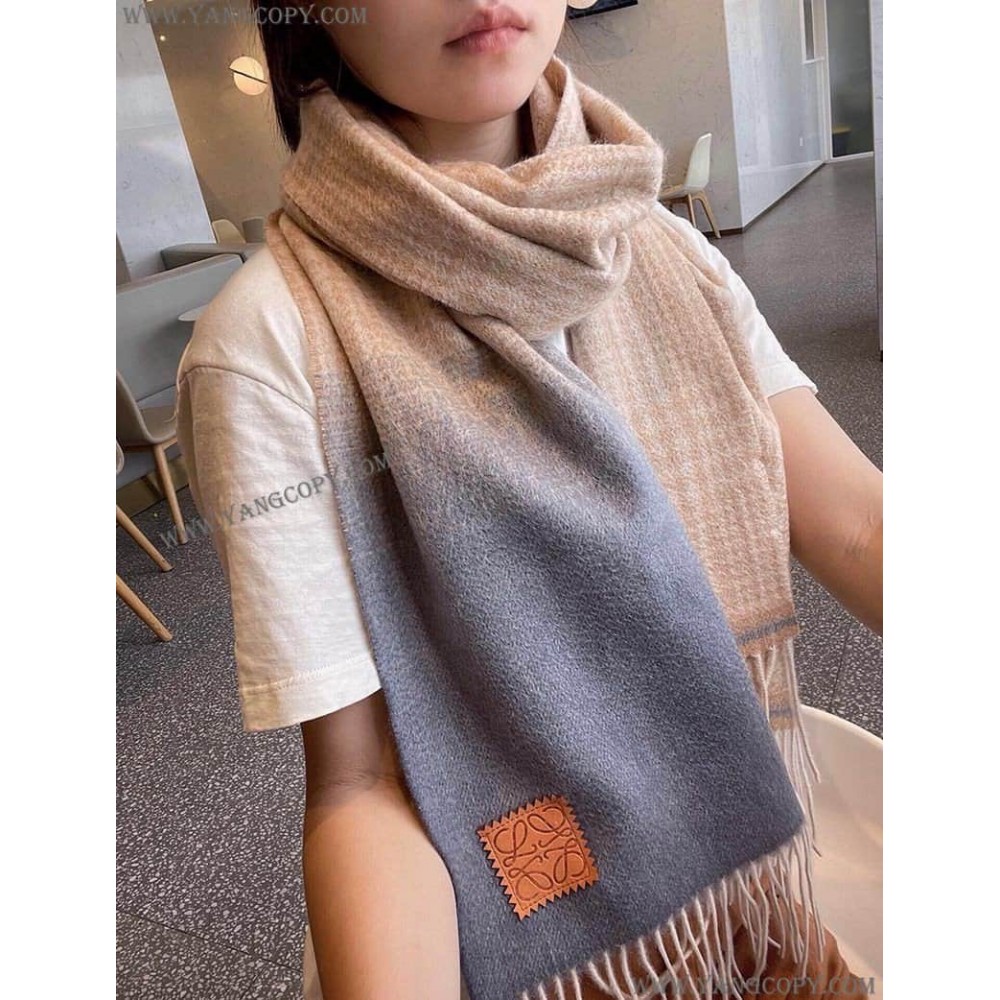 ロエベ コピー チェック スカーフ カシミヤ lod88517