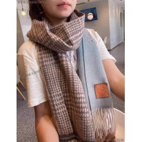 ロエベ 偽物 チェック スカーフ カシミヤ loe78781