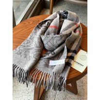 バーバリー スーパーコピー リバーシブル モノグラム ロゴジャカード カシミアスカーフ Bak76179