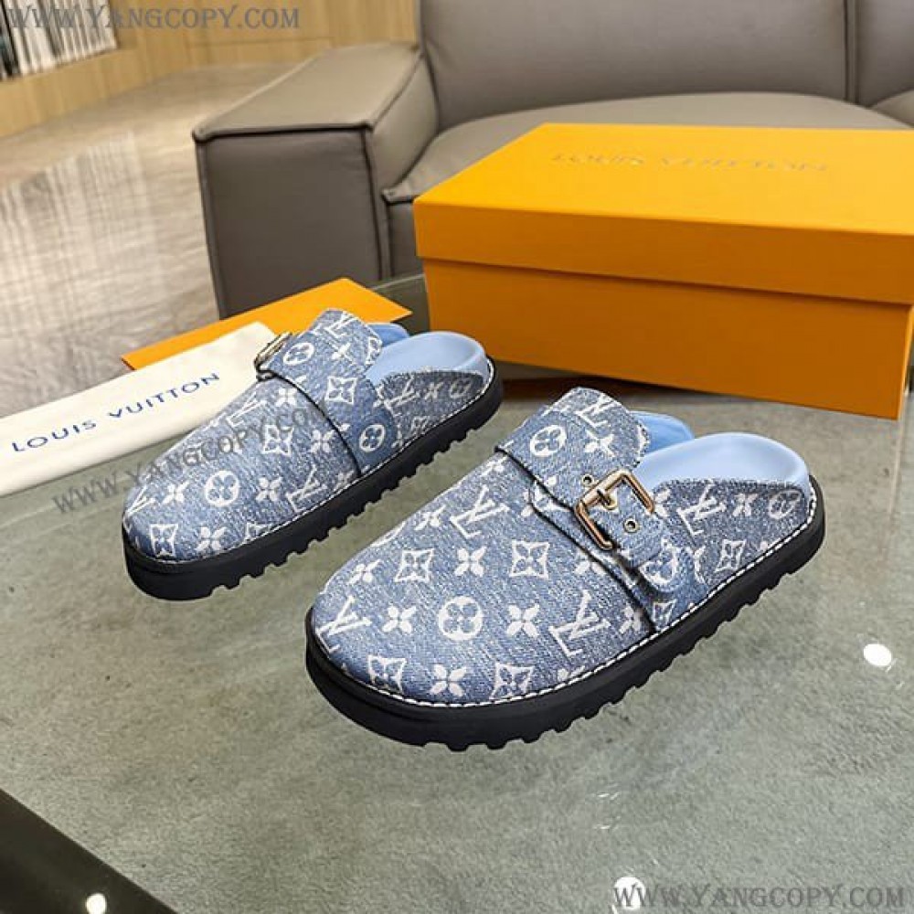 ルイヴィトン コピー モノグラムデニム LV コージーフラットシューズ 1AB3P8