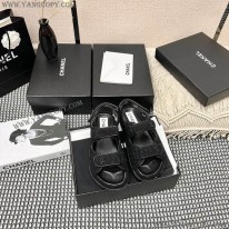 シャネル 偽物 プリント ファブリック サンダル sht07759