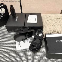 シャネル 偽物 プリント ファブリック サンダル sht07759