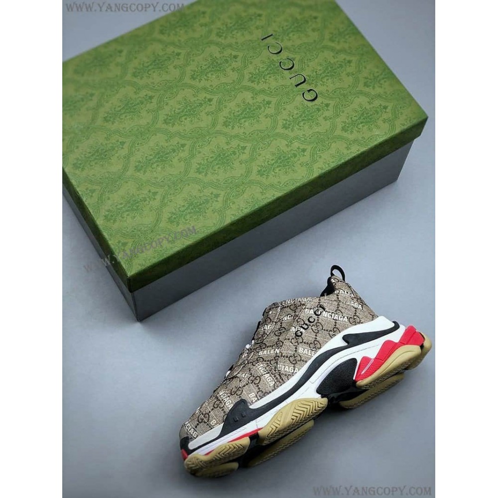 バレンシアガ 偽物×グッチ ザ ハッカー プロジェクト Triple S スニーカー 677192ULZ109795