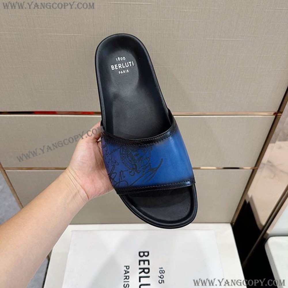 ベルルッティ スーパーコピー エギオ サンダル Stamp Leather Sandal beh31792