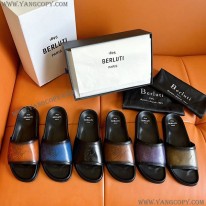ベルルッティ 偽物 エギオ サンダル Stamp Leather Sandal bed75312