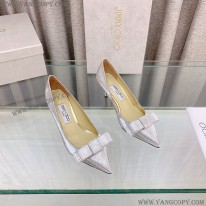 ジミーチュウ スーパーコピー レザー ボウ グリッターパンプス jij06953