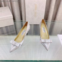 ジミーチュウ スーパーコピー レザー ボウ グリッターパンプス jij06953