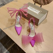 ジミーチュウ コピー Averly 100 bow-detailed satin pumps jic39606