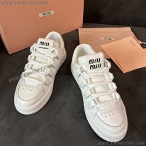 ミュウミュウ コピー スニーカー ペイント ロゴ キャンパス myy97879