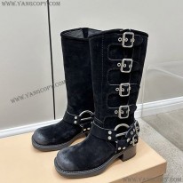 ミュウミュウ スーパーコピー クワドラプルバックルロングブーツ myt95468