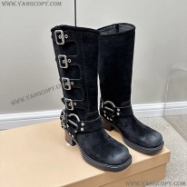 ミュウミュウ スーパーコピー クワドラプルバックルロングブーツ myt95468