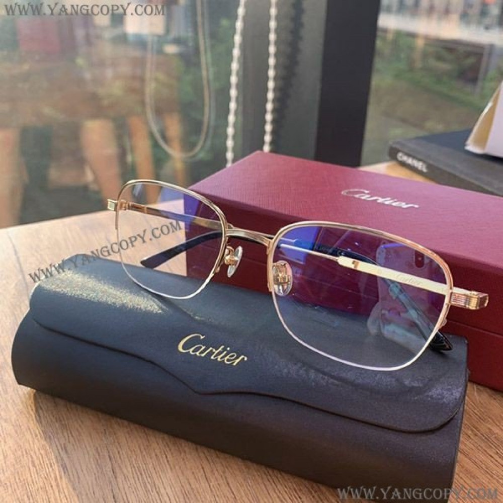 カルティエ スーパーコピー EYEWEAR ゴールドトーン スクエアメガネ kaw88426