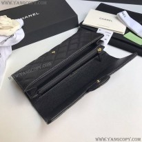 シャネル スーパーコピー 二折りカブセ長財布 キャビア shh69188